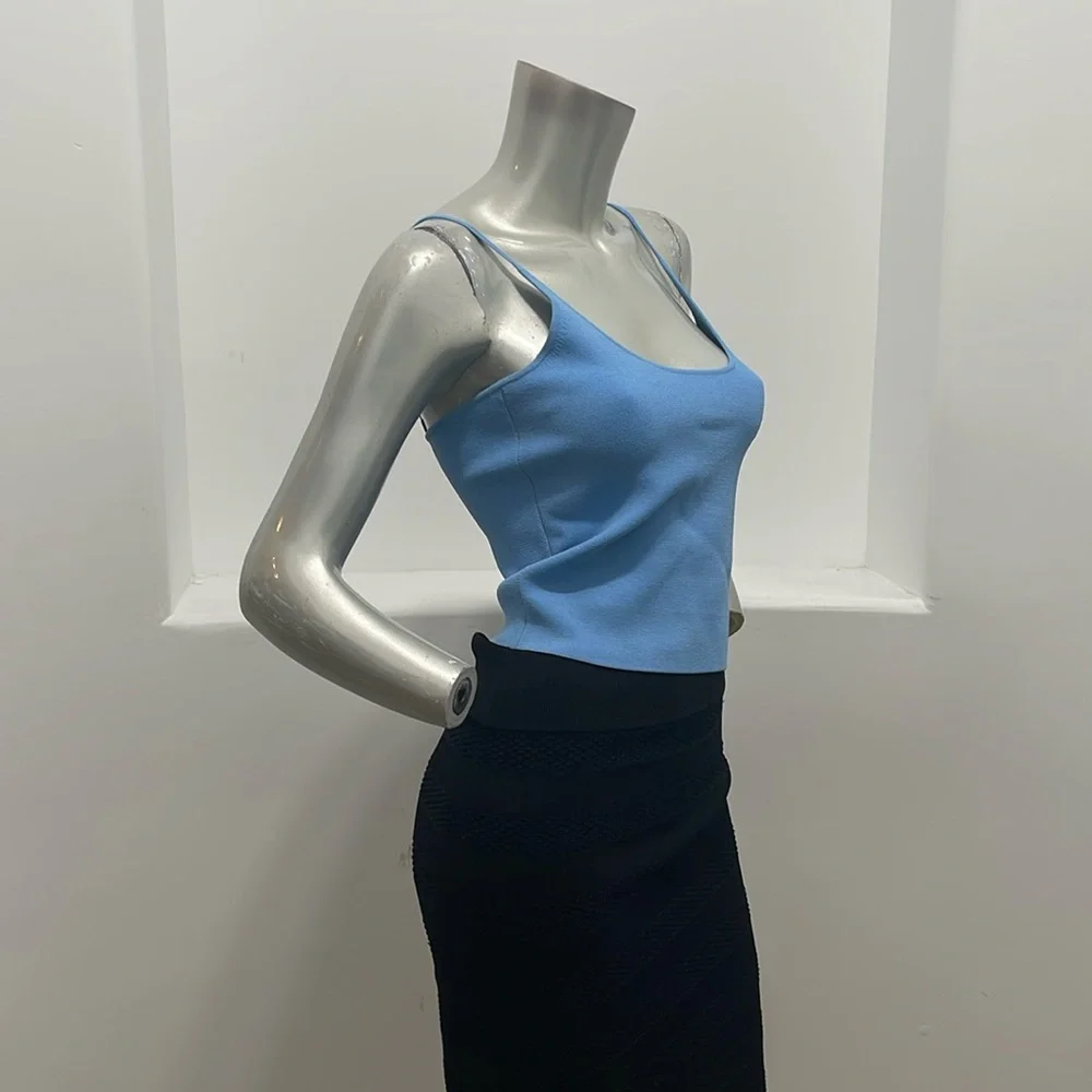 A.L.C. Ava Blue Crop Knit Tank Top - Picture 4 of 14